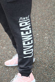 Unisex LW Charcoal Joggers with White Lettering