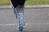 Unisex LW Light Grey Joggers with Black and White Lettering