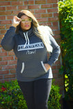 Relay Love in Charcoal Cowl Pullover