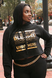 Blessed & Unbothered Cropped Hoodie